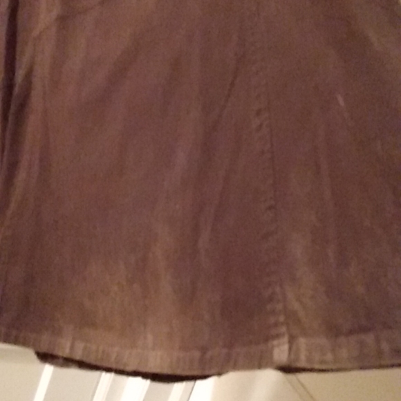 Ladies brown denim gored midi skirt - Picture 2 of 4